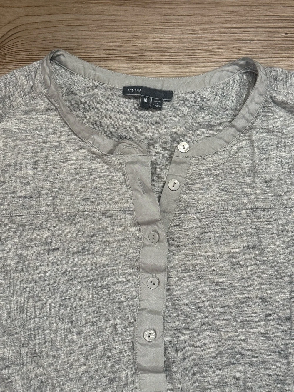 Vince Gray Henley Drawstring T-shirt Dress